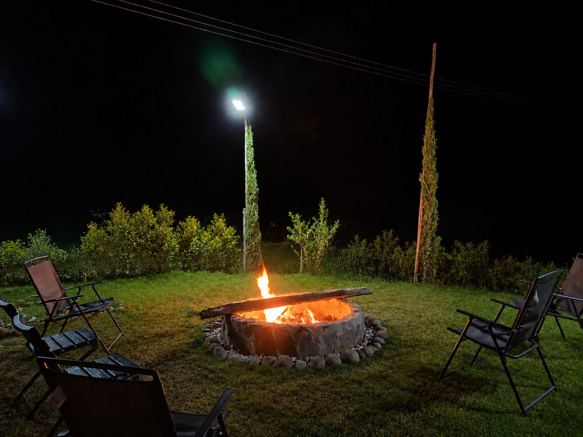 Fogata nocturna glamping Boyacá